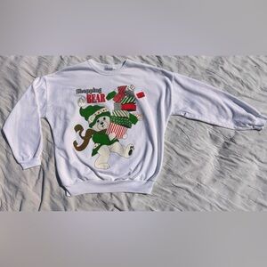 Vintage Christmas Shopping Teddy Bear Sweatshirt